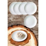 Biodata 6 Adet Beyaz Melamin 25CM Tatlı,pasta Tabağı Sığ Tabak Günlük Kullanım Için Hesaplı Kase Altı - 23 cm