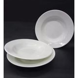 BİODATA 6 Adet Beyaz Melamin Çukur Yemek Tabağı 19x3 Cm Sulu Yemek Tabağı Haşlama,kurufasulye