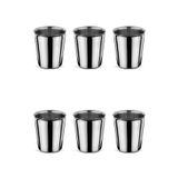 BİODATA 6 Adet Paslanmaz Çelik Konik Bardak Çelik Kamp Bardağı 9 Cm Çelik Metal Bardak