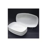 BİODATA Büyük Boy2 Adet 33x20 Melamin Kayık Tabak Salata Tabağı Günlük Kullanım için Oval Tabak