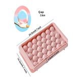 BİODATA Büyük Küre Buz Kalıbı Kapaklı 33 Hazneli Yuvarlak Misket Buz Kalıbı 24,5x14,5x3 cm
