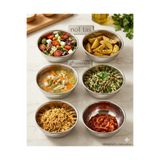 BİODATA Paslanmaz Çelik 6'lı Çorba ve Yemek Kasesi Seti - 12 cm x 4,5 cm No:1 Tas - Sos, Meze ve Mama Tabağı