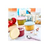 BİODATA Süt & Mama Saklama Kabı 3’lü Set Mini Yuvarlak Saklama Kabı Bpa Free 175 Ml