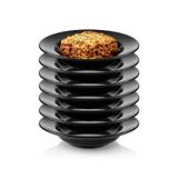BİODATA Termogold 6 lı Siyah Melamin Derin Makarna Spagetti Tabağı - 25cm Şef Tabağı Kırılmaya Dayanıklı