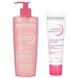 Bioderma 500 ml Sensibio Gel Moussant Foaming Gel+Bioderma 40 ml Sensibio Defensive Cream