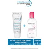 Bioderma Atoderm Kuru, Atopi Eğilimli Göz Çevresi Temizleyici Bakım Kremi 100 ml ve Sensibio Misel Su 250 ml