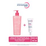Bioderma Hassas Ciltler için Kızarıklık Karşıtı Nemlendirici & Micellar Yüz Temizleme Jeli 500 ml 2'li Set