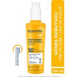Bioderma Photoderm Spray Invisible SPF50+ Tüm Cilt Tipleri için Suya Dayanıklı Güneş Kremi 200 ml