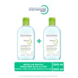 Bioderma Sebium H2O 2'li Avantajlı Set Karma, Yağlı Ciltler için Micellar Makyaj Temizleme Suyu 2x500 ml