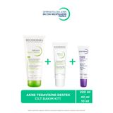 Bioderma Sebium İzokit Kurutucu Akne Tedavisi Destek Cilt Bakım Kiti(Temizleme Jeli-Bakım Kremi-Dudak Balm)