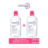 Bioderma Sensibio H2O Micellar Makyaj Temizleme Suyu 2'li Set Hassas ve Tüm Ciltler Yüz ve Göz Çevresi 500ml