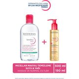 Bioderma Tüm Ciltler İçin H2O Micellar Makyaj Temizleme Suyu & Çift Aşamalı Makyaj Temizleme Yağı 2'li Set