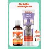 BioFeline Kedi Tüy Sağlığı Seti Prebiyotik Malt Macunu 100 g Biotinli Damla 50 ml
