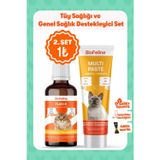 Biofeline Tüy Dökülmesi Azaltıcı Ve Genel Sağlık Destekleyici Kediler İçin Biotin & Çinko & Malt Seti