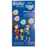 Biofix 3 Katlı Meltblown 10'lu Poşetlenmiş Full Ultrasonik Çocuk Mavi Cerrahi Maske Telli 50'li (ÜTS Kayıtlı)