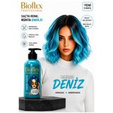 Bioflex Amonyaksız Deniz Mavisi Saç Boyası 250 ml Kokusuz Su Bazlı Geçici-renkli Saç Boyası Blue Hair Dy