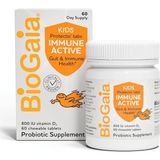 Biogaia Immune Active Kids Probiotic + Vitamin D Ages 3+ Allergen Dairy Soy Gluten Free By Pediatricians 60 Day Supply Orange Flavored Chewable.