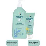 Biolane Bebeklere Özel Hoş Kokulu Organik Saç ve Vücut Şampuanı 500ML Pişik Kremi 100ML 2 Li Set - Beyaz - 0 - 15 Ay