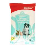 Bioline 10 Adet Kedi ve Köpek Islak Temizlik Mendili