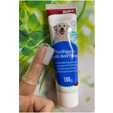 Bioline Saygın Pet Biftekli Aromalı Köpek Diş Macunu 100 gr Kapaksız Parmak Diş Fırçası