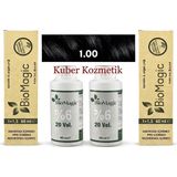 BioMagic 1.00 Siyah Amonyaksız Organik İçerikli Kalıcı Saç Boyası (2 Boya 2 Oksidan)