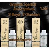 Biomagic 1.00 Siyah Organik Içerikli Amonyaksız Kalıcı Saç Boyası 3boya +3oksidan