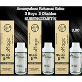 Biomagic 3.00 Koyu Kahve Organik Içerikli Amonyaksız Kalıcı Kokusuz Saç Boyası 3boya 3oksidan