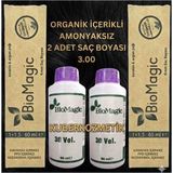 Biomagic 3.00 Koyu Kahve Organik Içerikli Amonyaksız Kalıcı Saç Boyası 2boya +2oksidan