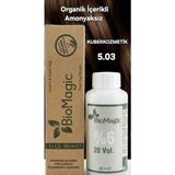 Biomagic 5.03 Fındık Kabuğu Organik Içerikli Amonyaksız Kalıcı Kokusuz Saç Boyası +Oksidan