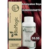Biomagic 55.55 Şarap Kızılı Organik Içerikli Amonyaksız Kalıcı Kokusuz Saç Boyası +Oksidan