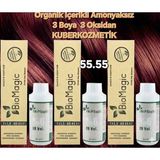 Biomagic 55.55 Şarap Kızılı Organik Içerikli Amonyaksız Kalıcı Saç Boyası 3boya +3oksidan