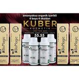 Biomagic 55.55 Şarap Kızılı Organik Içerikli Amonyaksız Kalıcı Saç Boyası 4boya +4oksidan