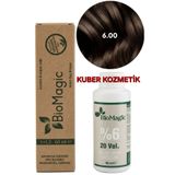 BioMagic 6.00 Koyu Kumral Organik İçerikli Amonyaksız Kalıcı Saç Boyası +Oksidan