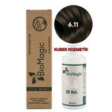 Biomagic 6.11 Yoğun Küllü Koyu Kumral Organik Içerikli Amonyaksız Kalıcı Saç Boyası +Oksidan