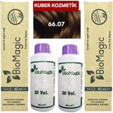 Biomagic 66.07 Çikolata Kahve Organik İçerikli Amonyaksız Kalıcı Saç Boyası 2boya +2oksidan