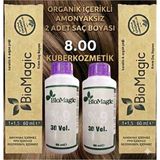 Biomagic 8.00 Açık Kumral Organik Içerikli Amonyaksız Kalıcı Saç Boyası 2boya +2oksidan