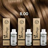 Biomagic 8.00 Açık Kumral Organik Içerikli Amonyaksız Kalıcı Saç Boyası 3boya +3oksidan