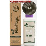 BIOMAGIC 8.11 Yoğun Küllü Açık Kumral Organik İçerikli Amonyaksız Kalıcı Saç Boyası +Oksidan