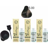 Biomagic Amonyaksız Organik Keratin + Argan Yağlı 5.00 Açık Kahve 3x60 ml Saç Boyası + 90 ml Oksidan + Boyama Seti