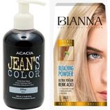 BioMagic Jean's Color Mavi 250ML. Blue Amonyaksız Balyaj Renkli Saç Boyası + Bianna Açıcı Set