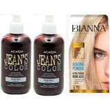 BioMagic Jeans Color Saç Boyası Koyu Kızıl 250 ml 2 Adet ve Bianna Saç Açıcı