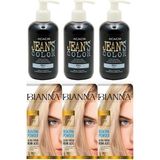 BioMagic Jeans Color Saç Boyası Mavi 250 ml 3 Adet + Bianna Saç Açıcı 3 Adet