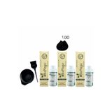 BIOMAGIC Organik Keratin+argan Yağlı Saç Boyası 1.00 Siyah 60ml X3 Adet+oksidan 90ml+boyama Seti