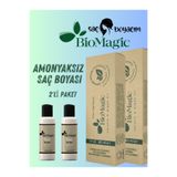BIOMAGIC Saç Boyacım Mendil+Bio Magic Amonyaksız Saç Boyası 7.11 Yoğun Küllü Kumral X 2 Adet & 20 Vol