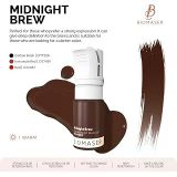 Biomaser Midnight Brew Pudra Serisi 12ml Profesyonel Kalıcı Makyaj Kaş Pigmenti, Orta Kestane
