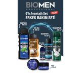 Biomen Erkek Bakım Seti-Damat Çeyiz Seti (Şampuan, Wax, Deodorant, Tıraş Köpüğü, Duş Jeli, Roll-On)