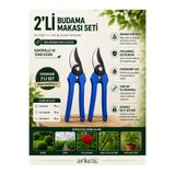 BioPeat 2'li Budama Makası Seti 17 cm | Bahçe, Gül, Dal, Ağaç ve Sera Kullanımına Uygun