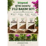 Biopeat 3'lü Bitki Bakım Seti 9 Lt – Ithal Çam Kabuğu + Kil Bilyesi + Cocohusk | Orkide, Saksı ve Bahçe Bitkileri Için - 9 Litre