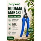 BioPeat Budama Makası 17 cm | Dayanıklı ve Sağlam Saplı, Bahçe, Gül, Dal, Ağaç ve Sera Kullanımına Uygun