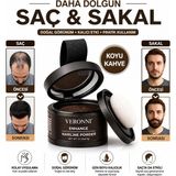 BİOREAL Saç Dolgunlaştırıcı Koyu Kahve Pudra | Seyrek Sakal Saçlar için Saç Fiberi | Suda Çıkmaz boya